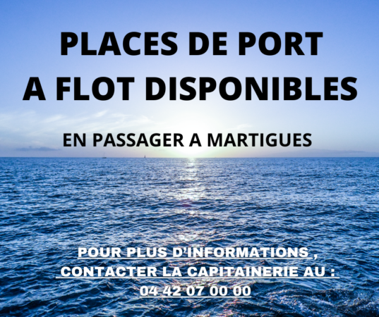 Places de port à flot disponibles à Martigues